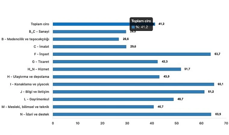 Tüik: Toplam ciro yıllık %41,2 arttı