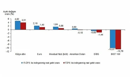 Tüik: Aylık en yüksek reel getiri külçe altında oldu